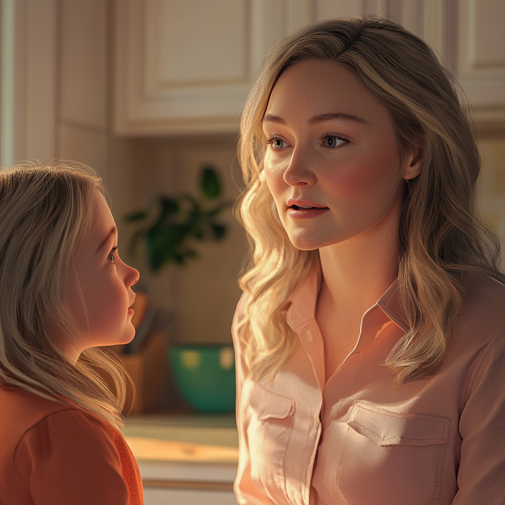 A woman talking to her daughter | Source: No source