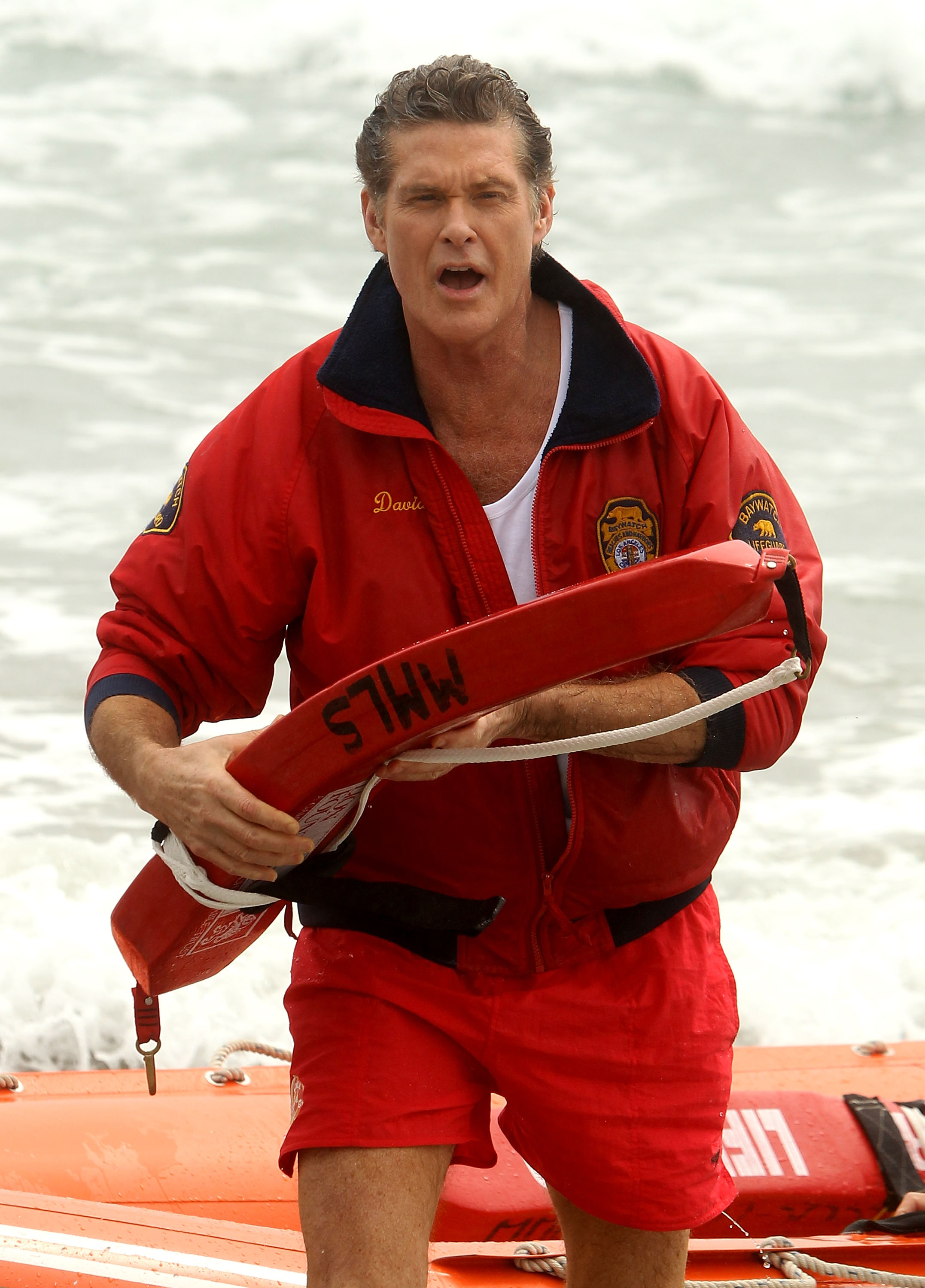 David Hasselhoff arrives for a promotion for the new "Splice Real Fruit" ice block at Mt Maunganui Main Beach on January 6, 2011 in Tauranga, New Zealand | Source: Getty Images