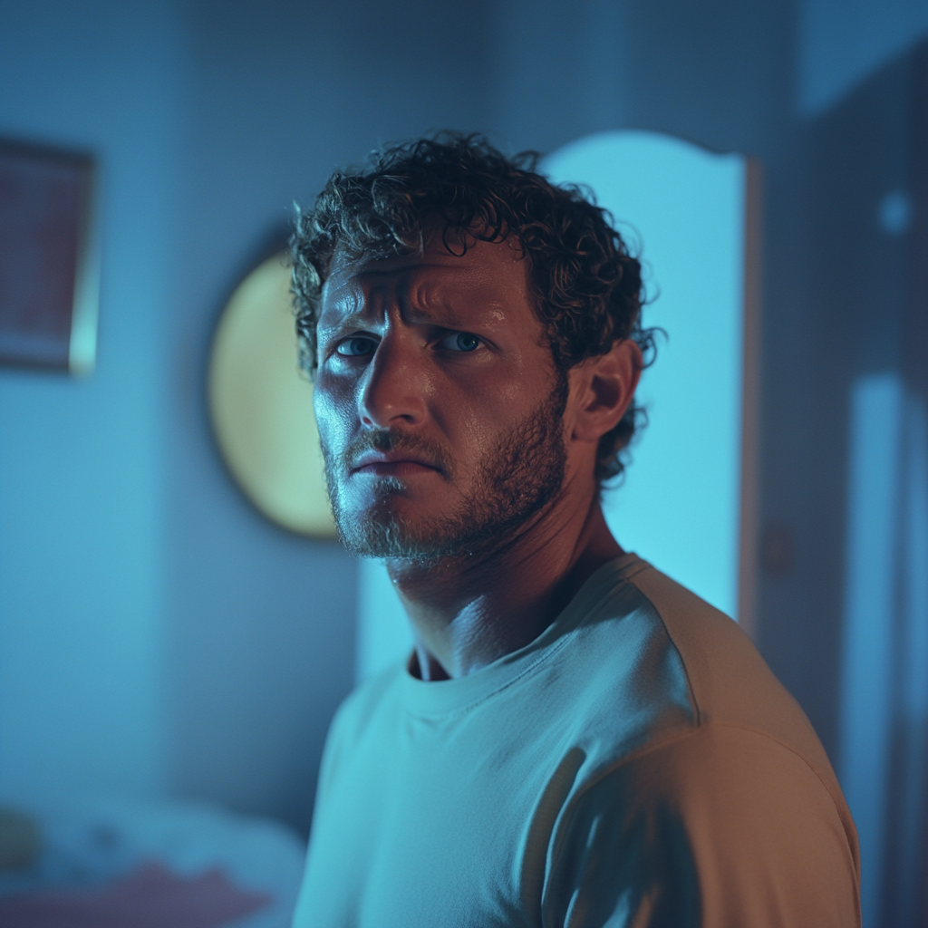 A man standing in a dimly lit room | Source: No source