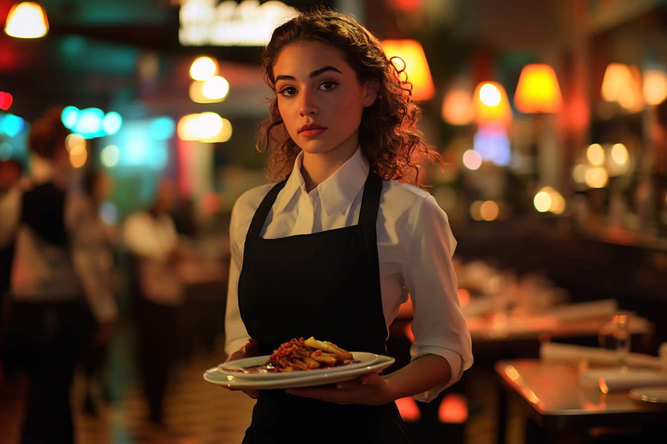Woman waitressing in a restaurant | Source: No source