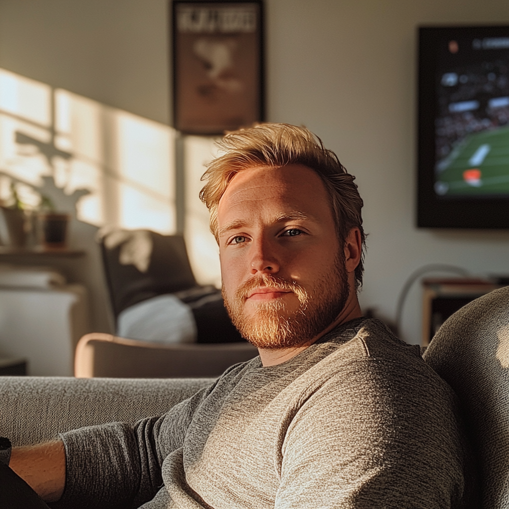 A man sitting on a couch | Source: No source