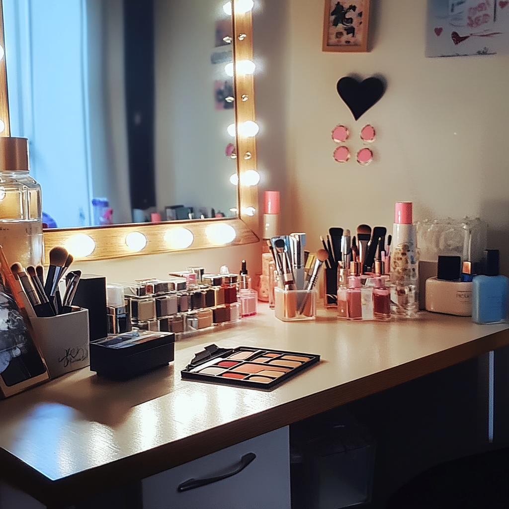 A teenage girl's dressing table | Source: No source