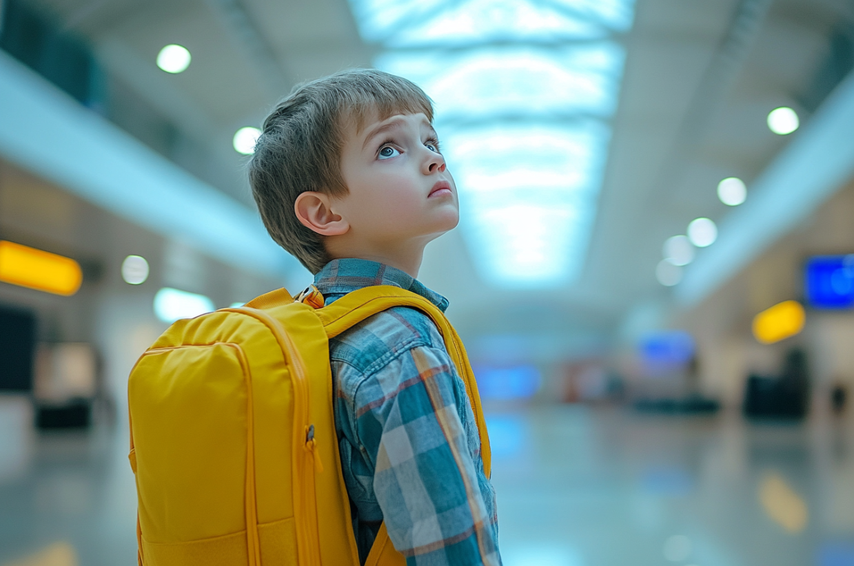 A child in an airport | Source: no source