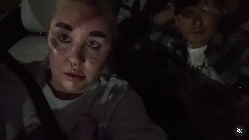 Amanda Bynes is seen with her boyfriend, Zachary Khan, in a car on February 14, 2026 | Source: Instagram/amandapandapandapanda1