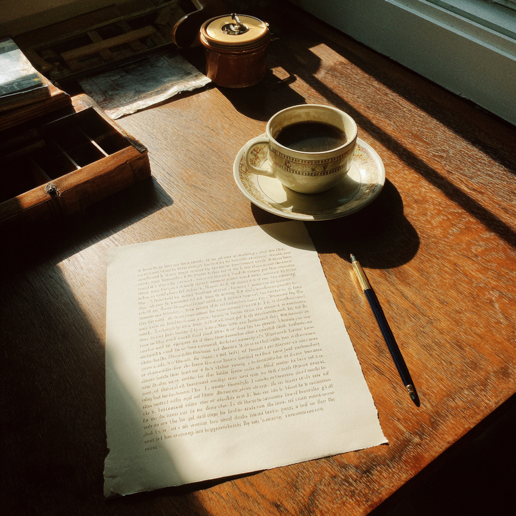 A piece of paper on a table | Source: no source