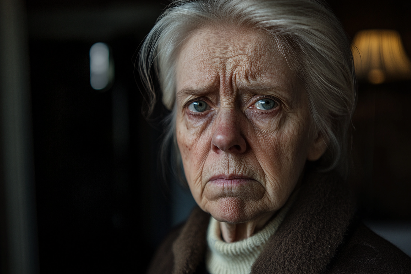 A woman looking straight ahead, serious | Source: no source