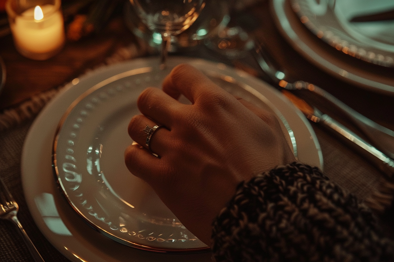 A woman wearing a ring | Source: No source