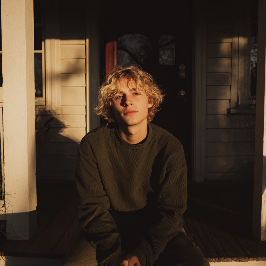 A pensive man sitting on a porch step | Source: no source