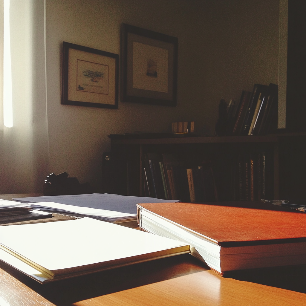 A folder on a desk | Source: No source