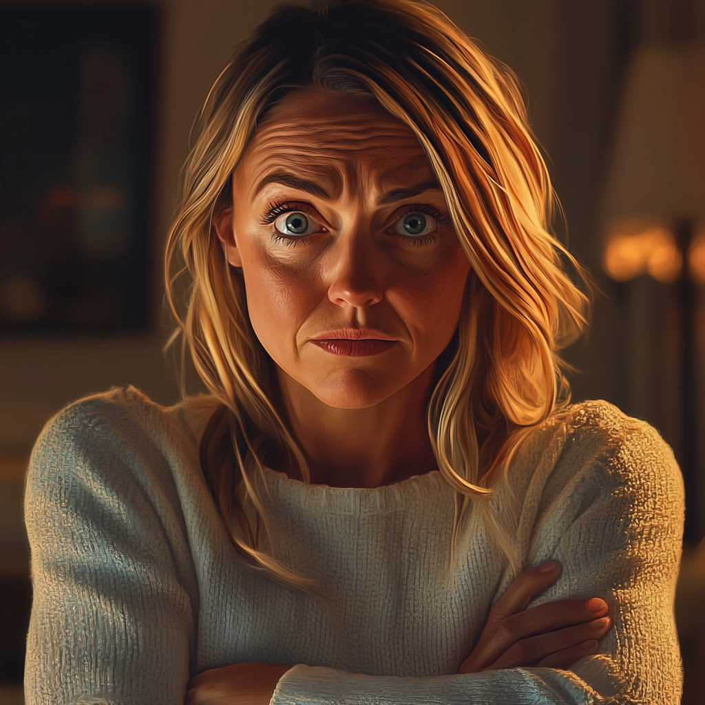 A woman smirking at someone | Source: no source
