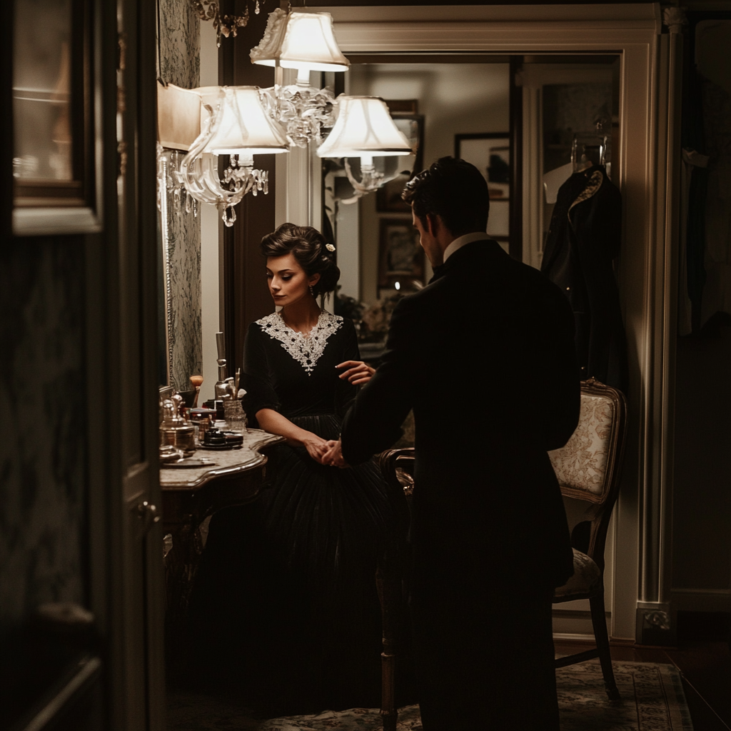 Husband watching his wife dressing up | Source: No source