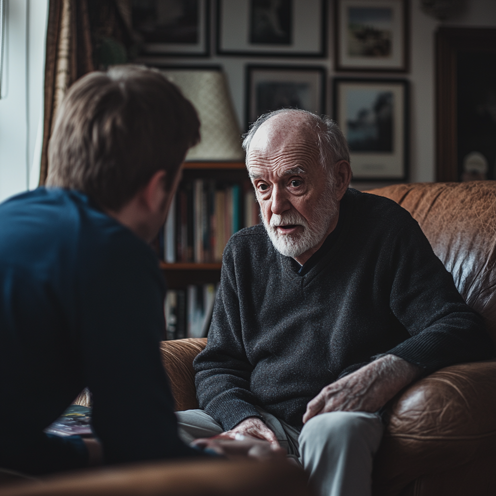A man talking to his son | Source: no source
