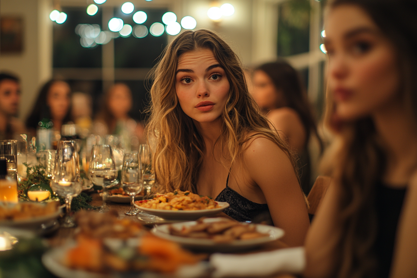 People seated at a dinner table | Source: no source