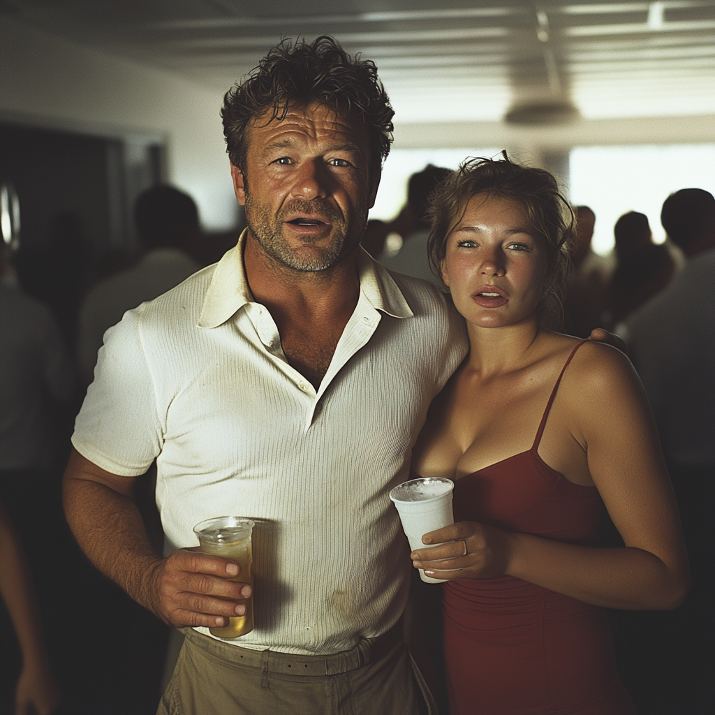 A shocked man embracing a woman | Source: no source