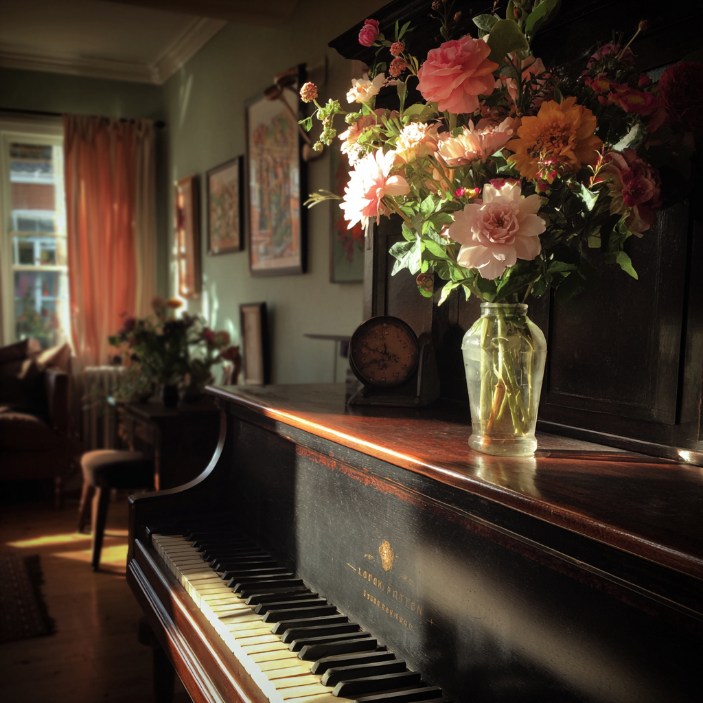 A piano in a living room | Source: No source