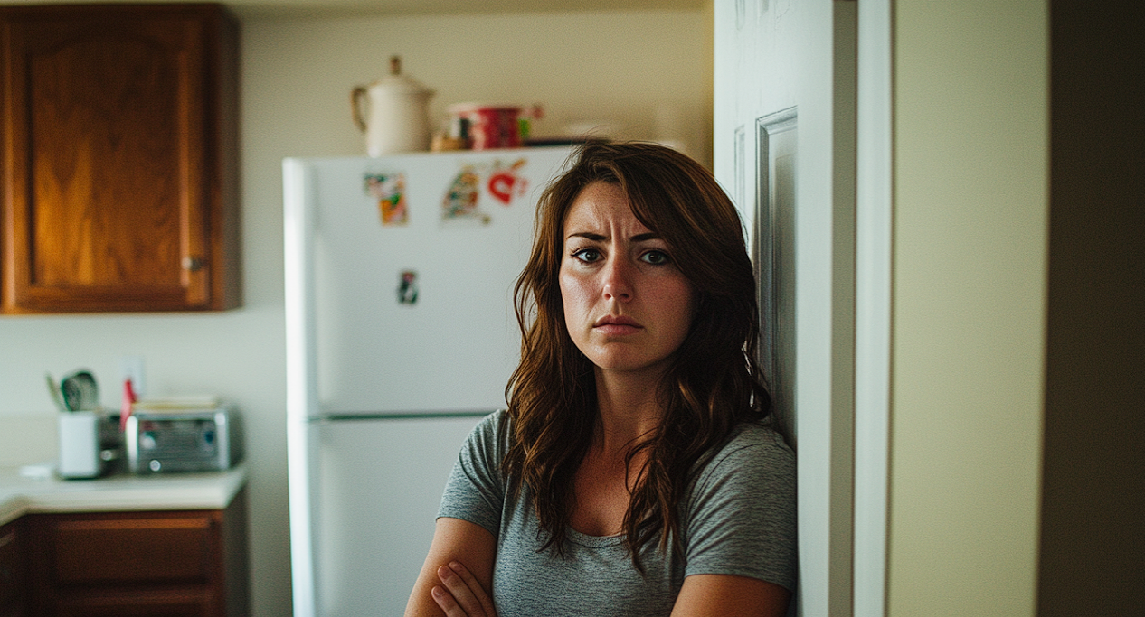 A woman standing in a kitchen with her arms crossed | Source: no source