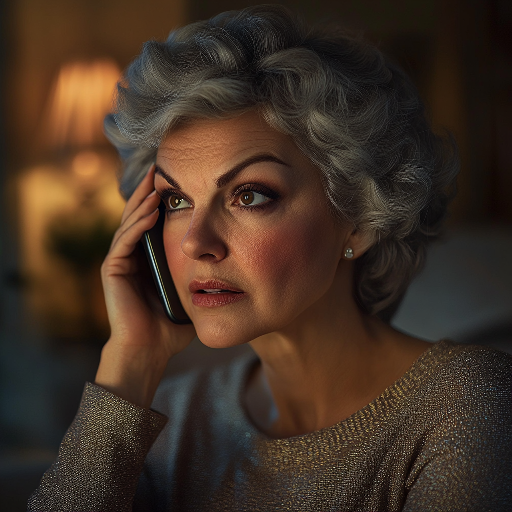 An older woman talking on the phone | Source: No source