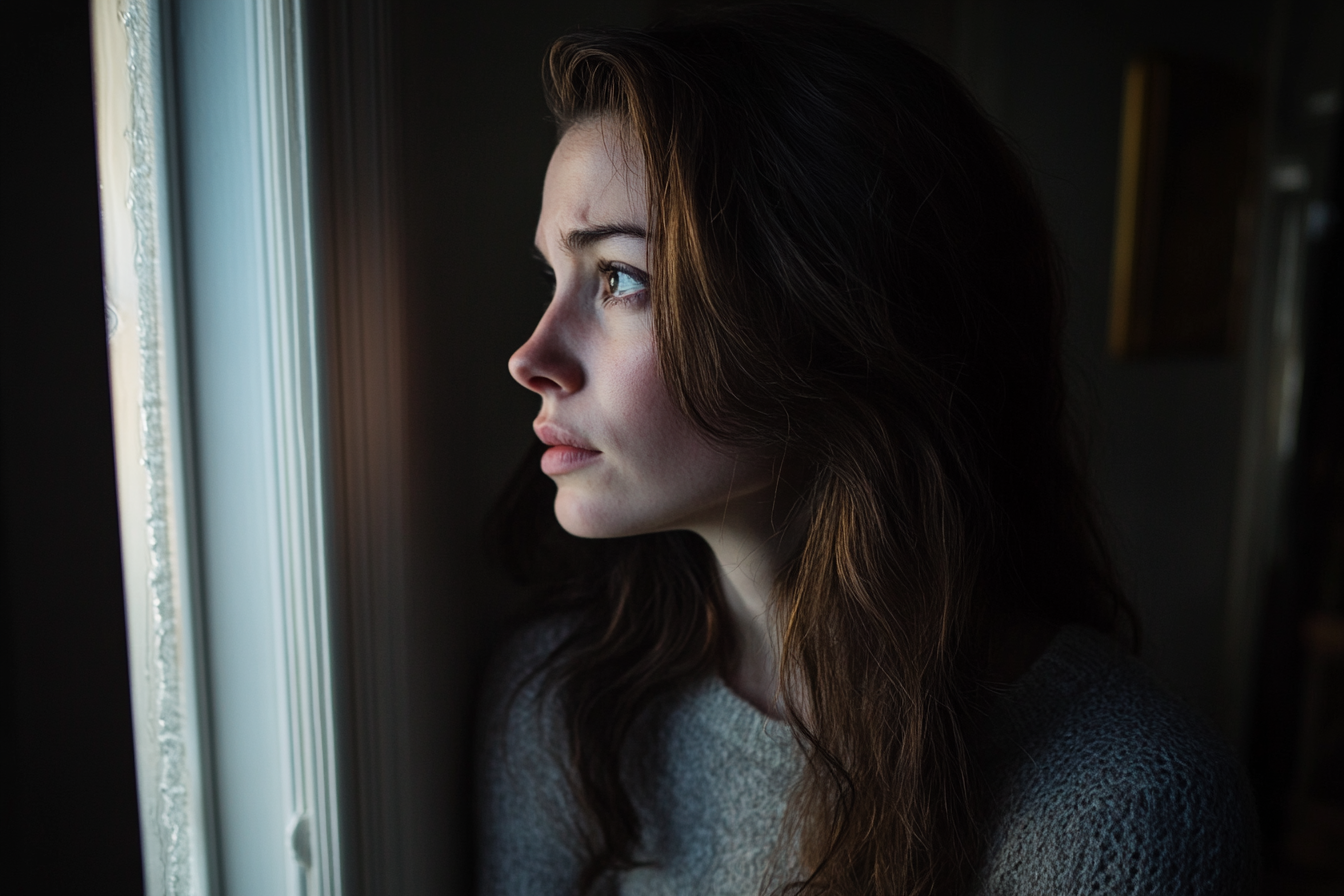 A sad woman staring out a window | Source: No source
