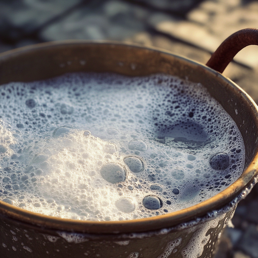 A bucket of soapy water | Source: No source