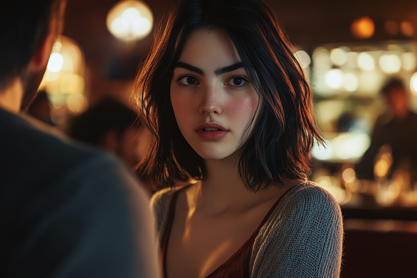 A woman looking away while talking to her husband | Source: No source