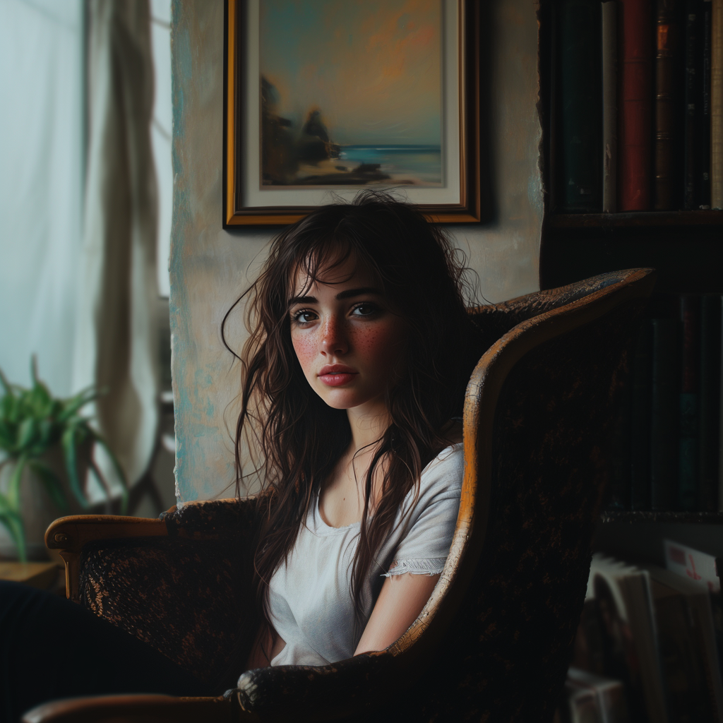 A woman in a living room | Source: no source