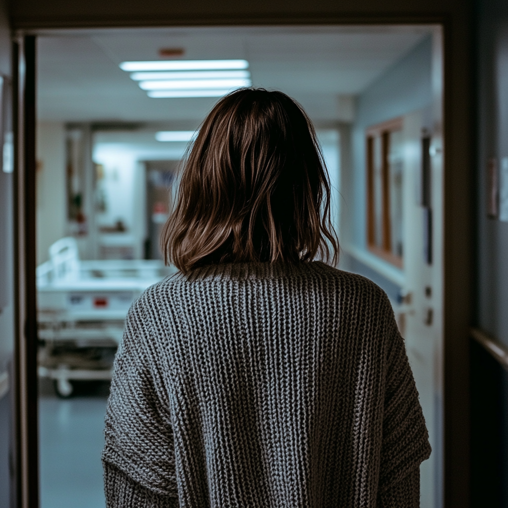 A woman leaving a hospital room | Source: No source