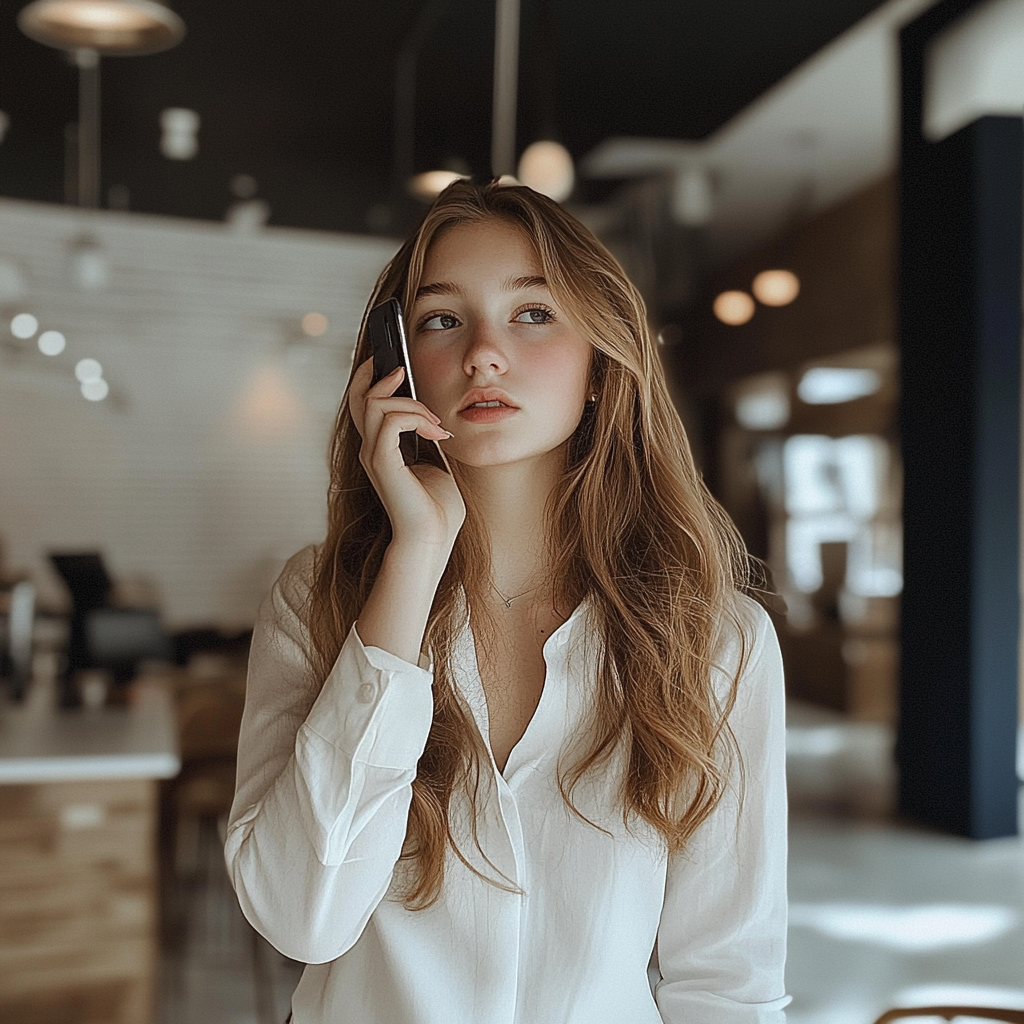 A young woman talking on the phone | Source: No source