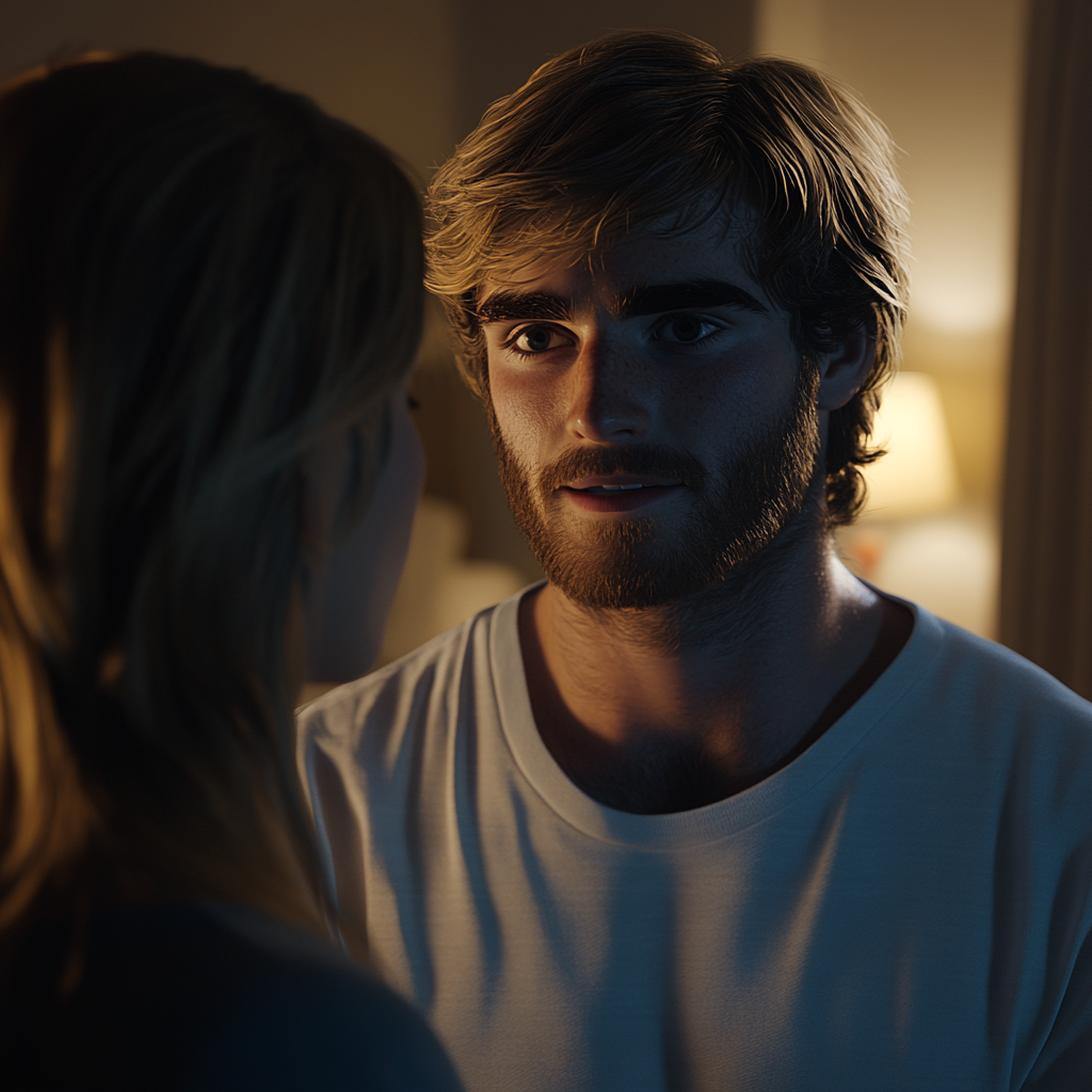 A man talking to his wife | Source: no source