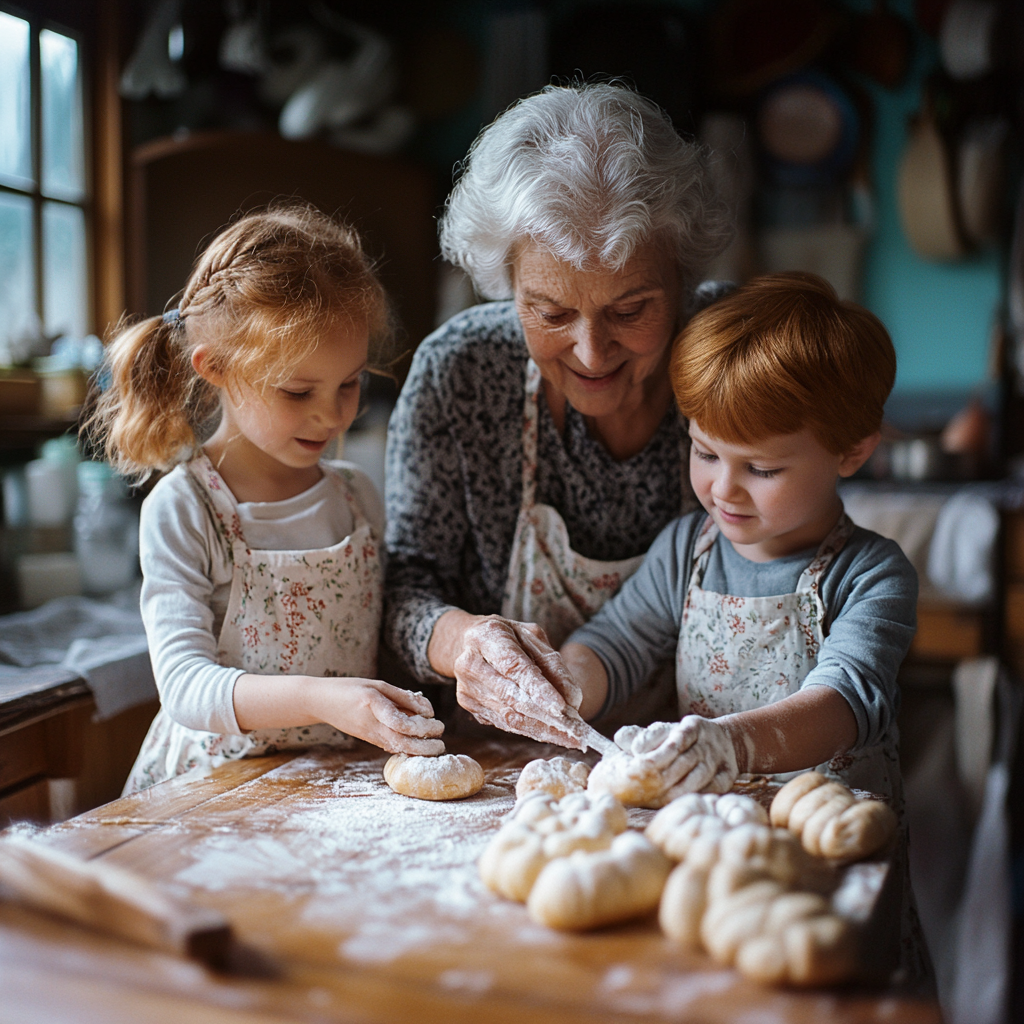 A happy grandmother with her grandchildren | Source: No source