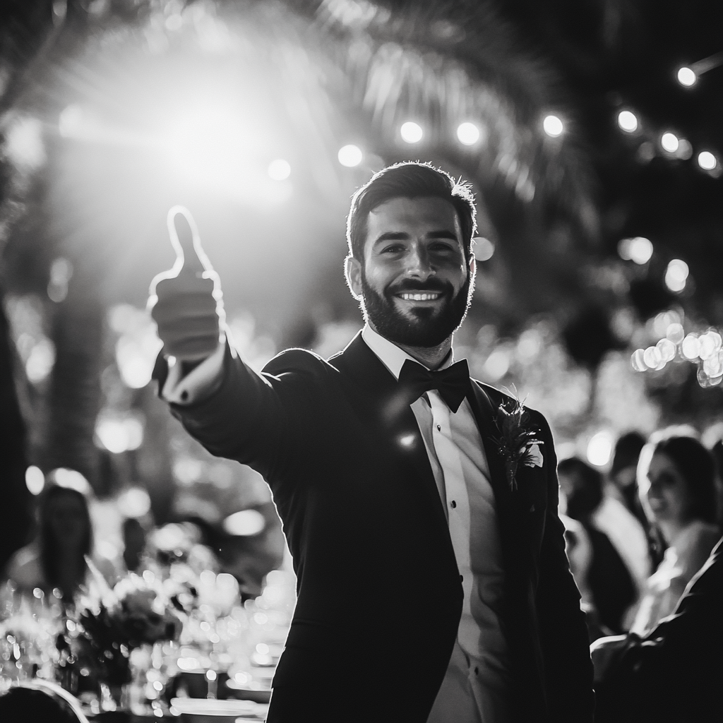 Happy groom at his wedding | Source: No source