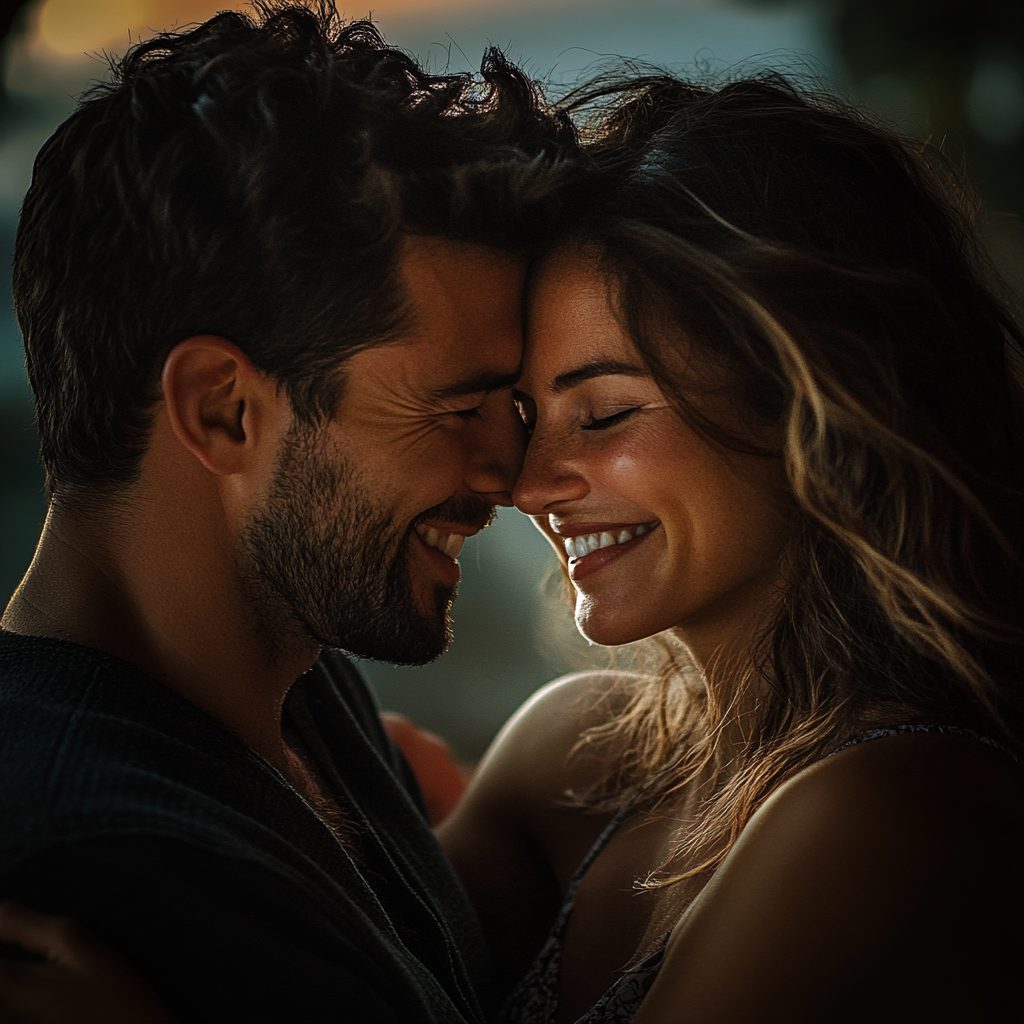 Happy couple hugging intimately | Source: no source