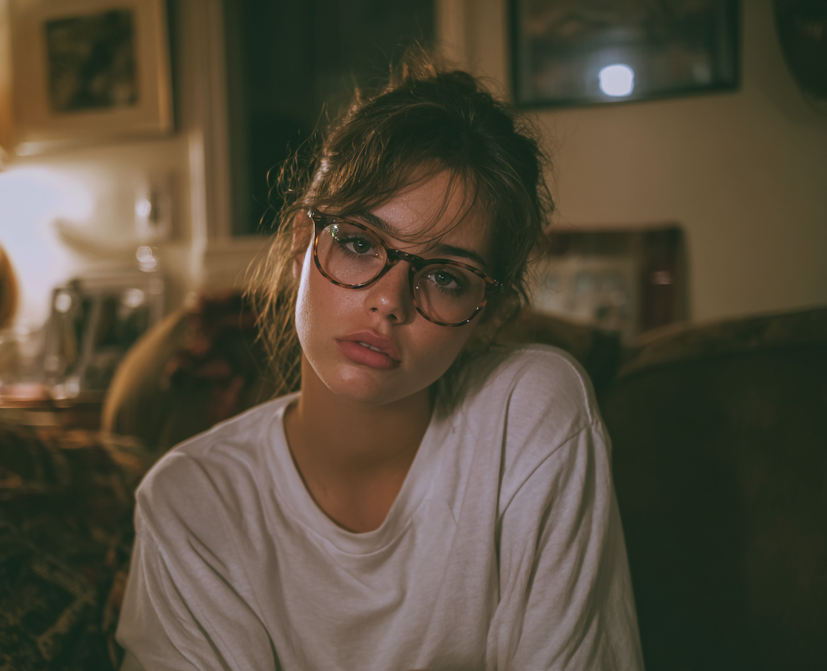 An upset woman sitting in a living room | Source: no source