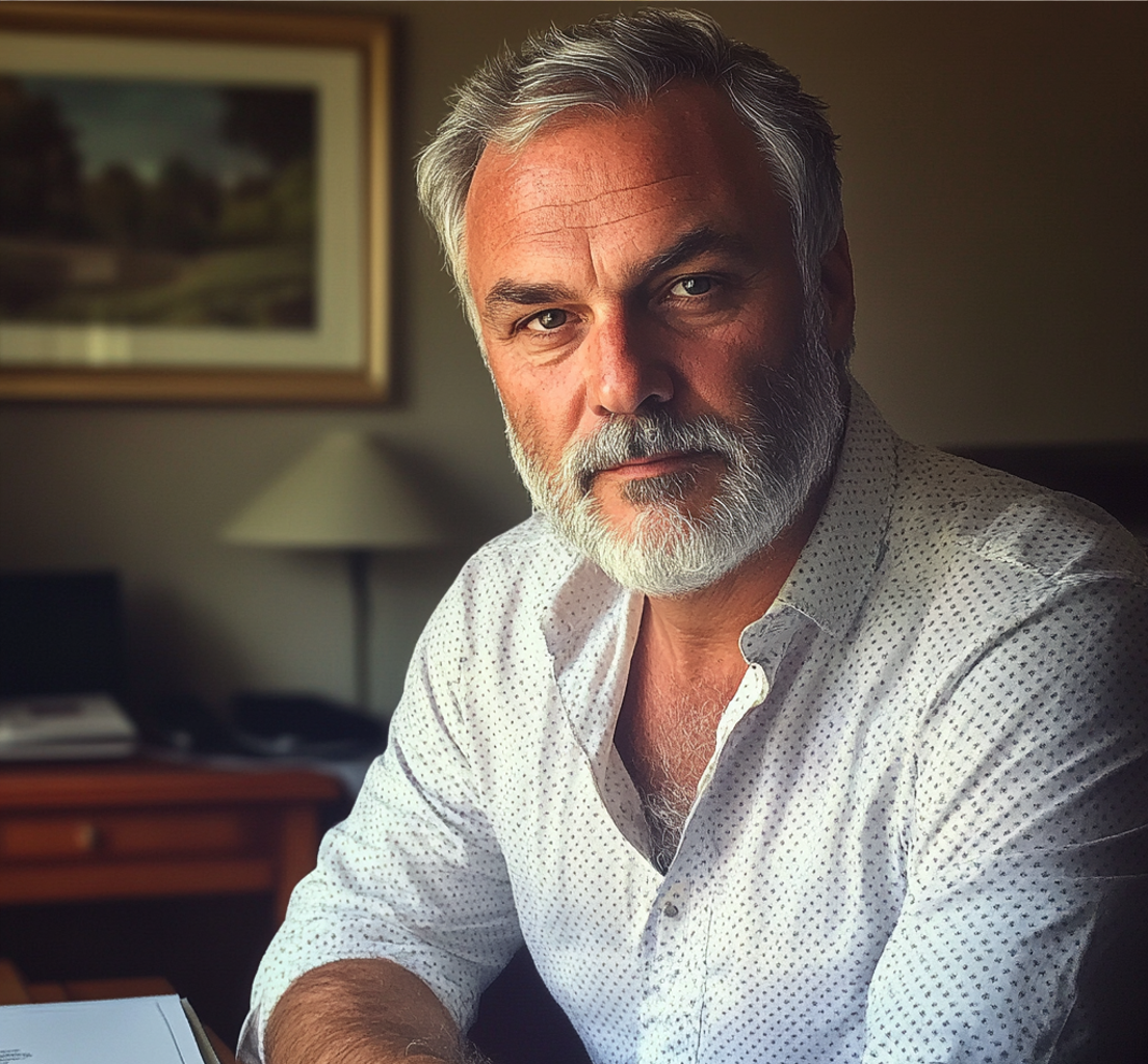 A man sitting at a desk | Source: No source