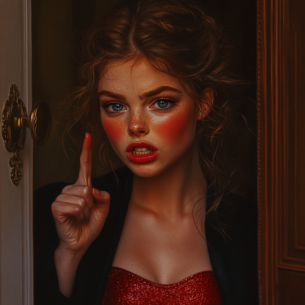 An annoyed woman standing at the doorway | Source: no source