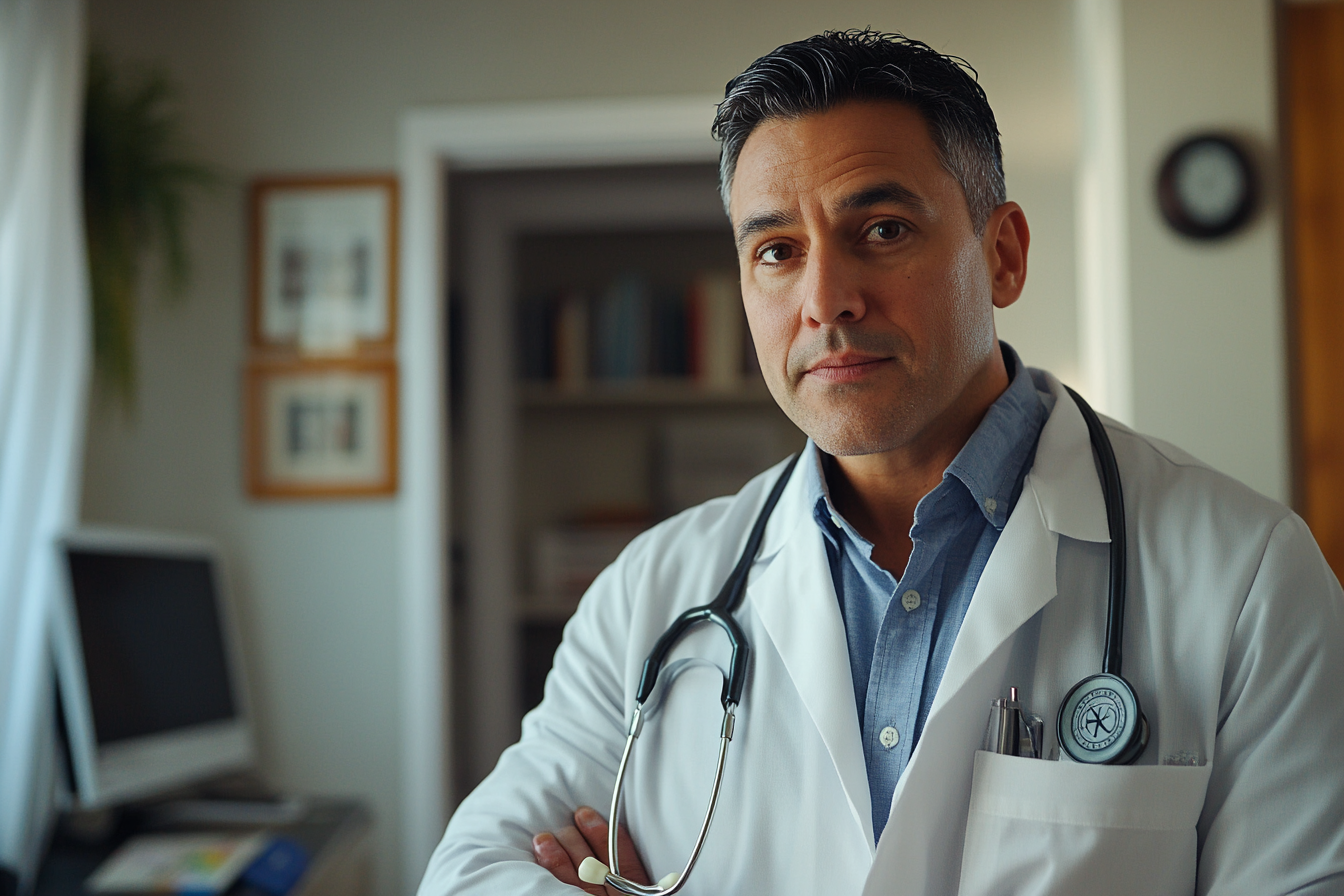 A proud and accomplished doctor standing with confidence | Source: no source