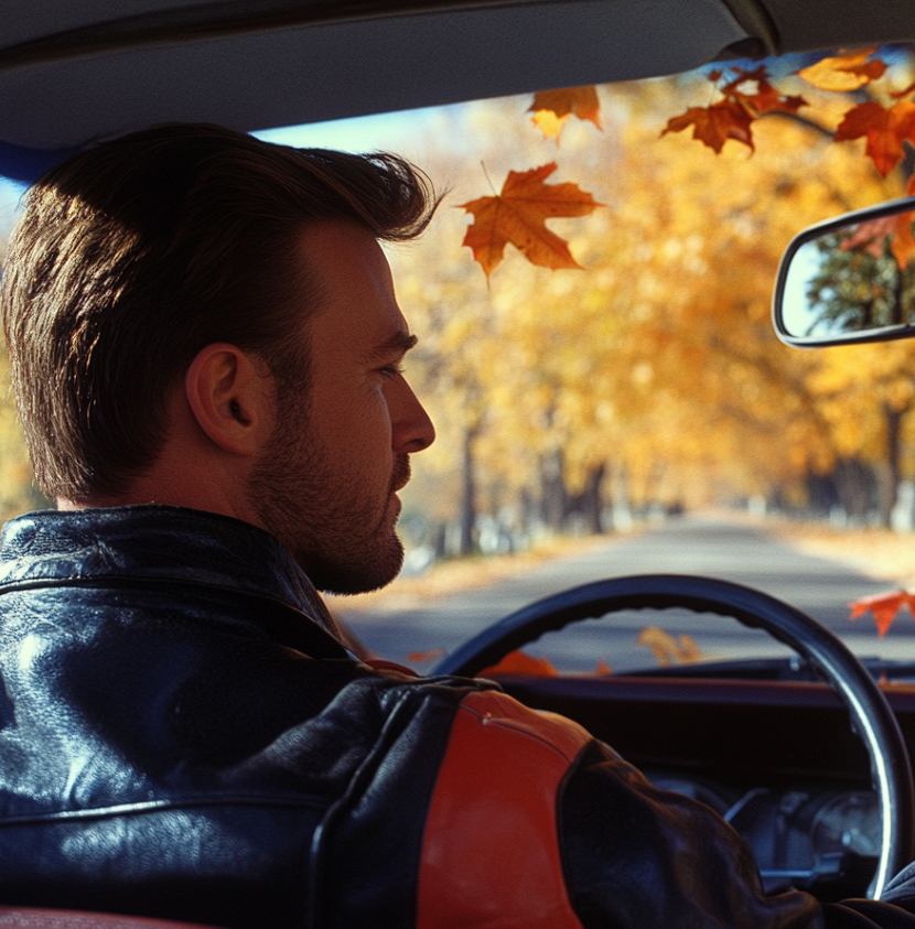 A man driving a car in a cemetery | Source: no source