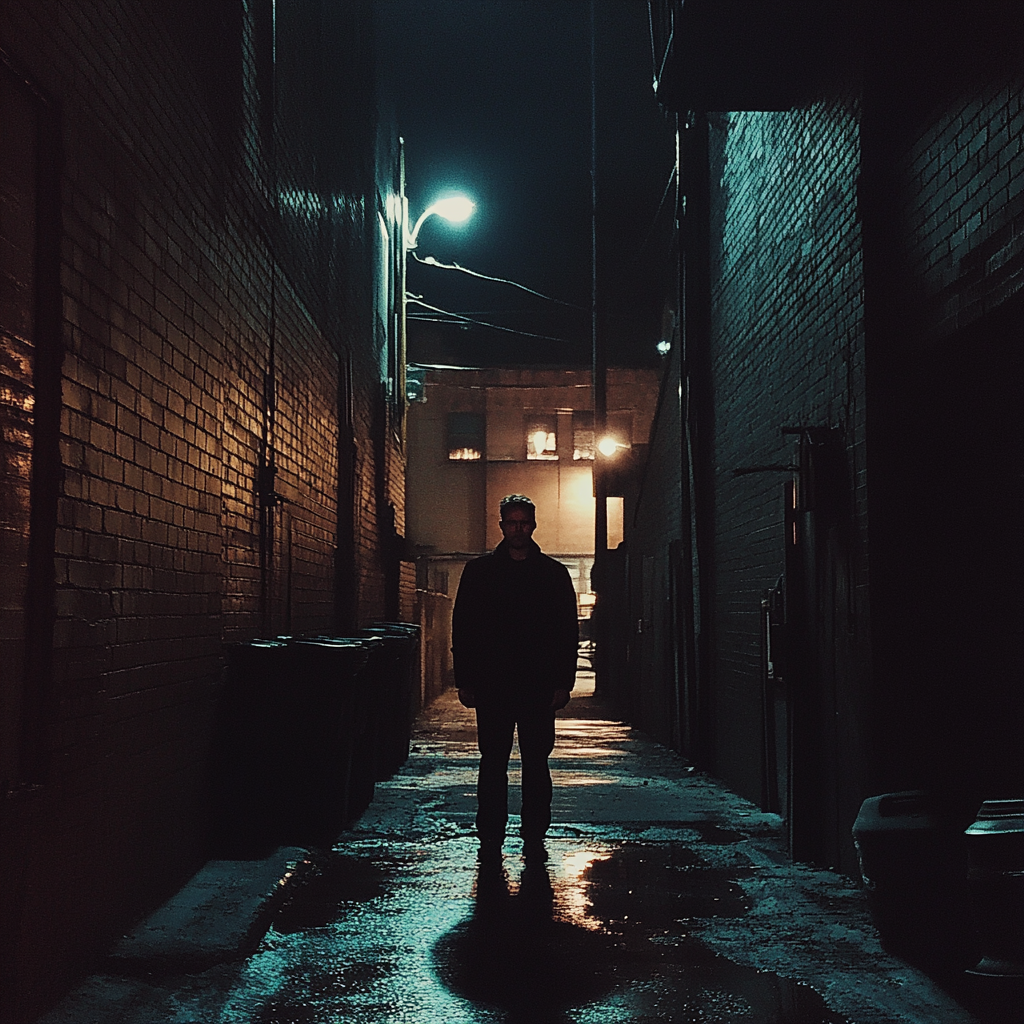 A man standing in an alleyway | Source: no source
