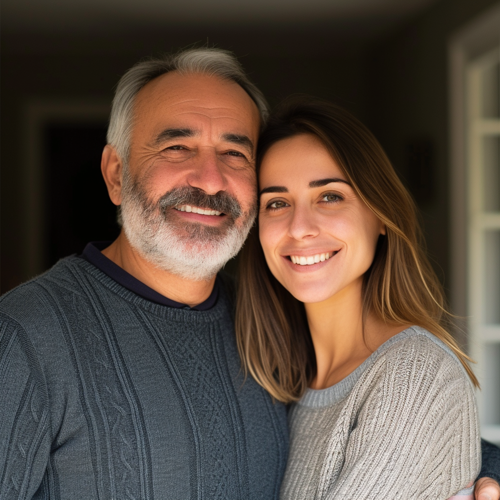 A smiling father and daughter | Source: No source