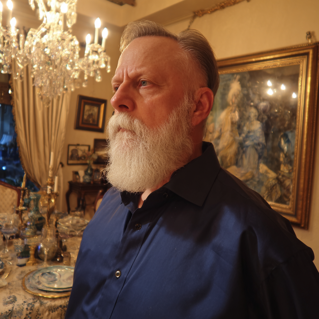 An upset older man standing in a living room | Source: no source
