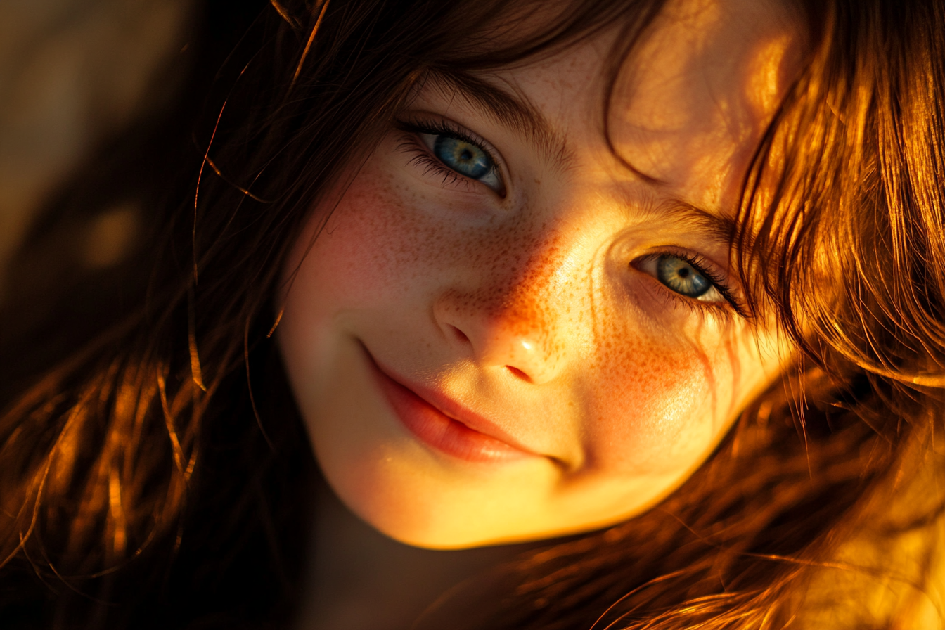 Young teen girl with blue eyes smiling | Source: No source