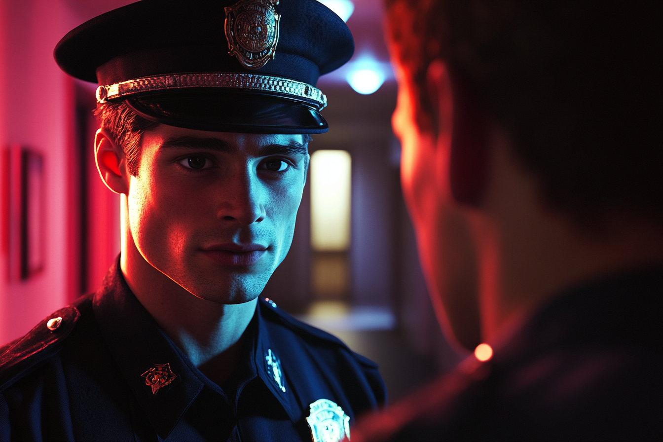 A police officer talking to a man | Source: no source
