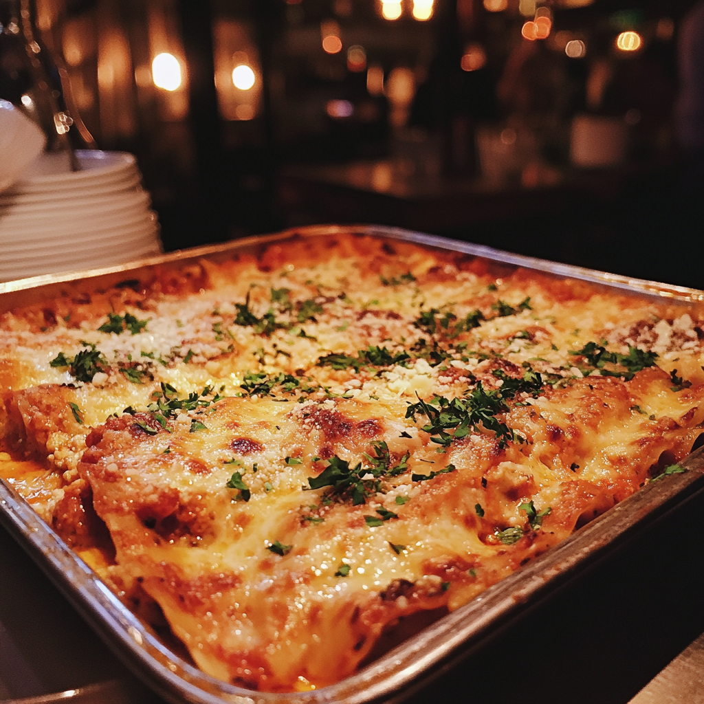 A tray of lasagna | Source: no source
