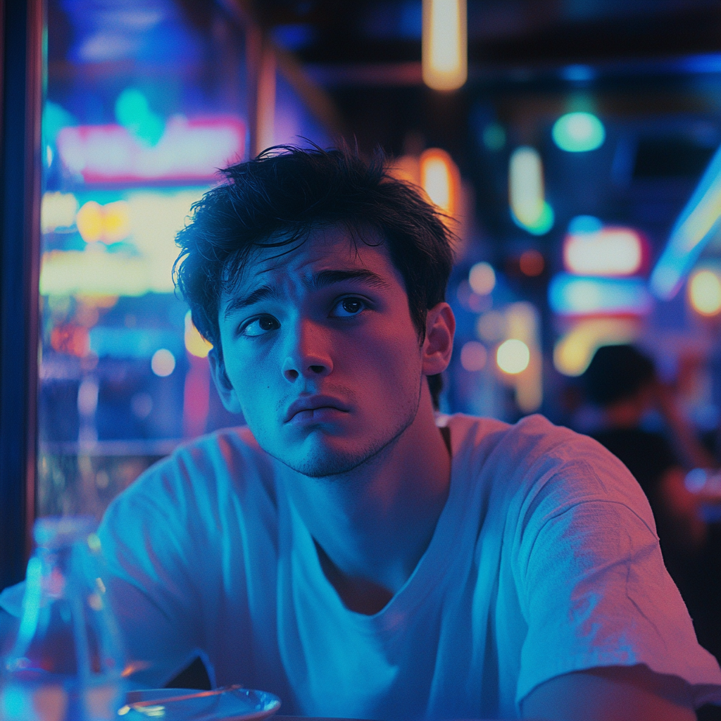 A young man in a restaurant | Source: no source