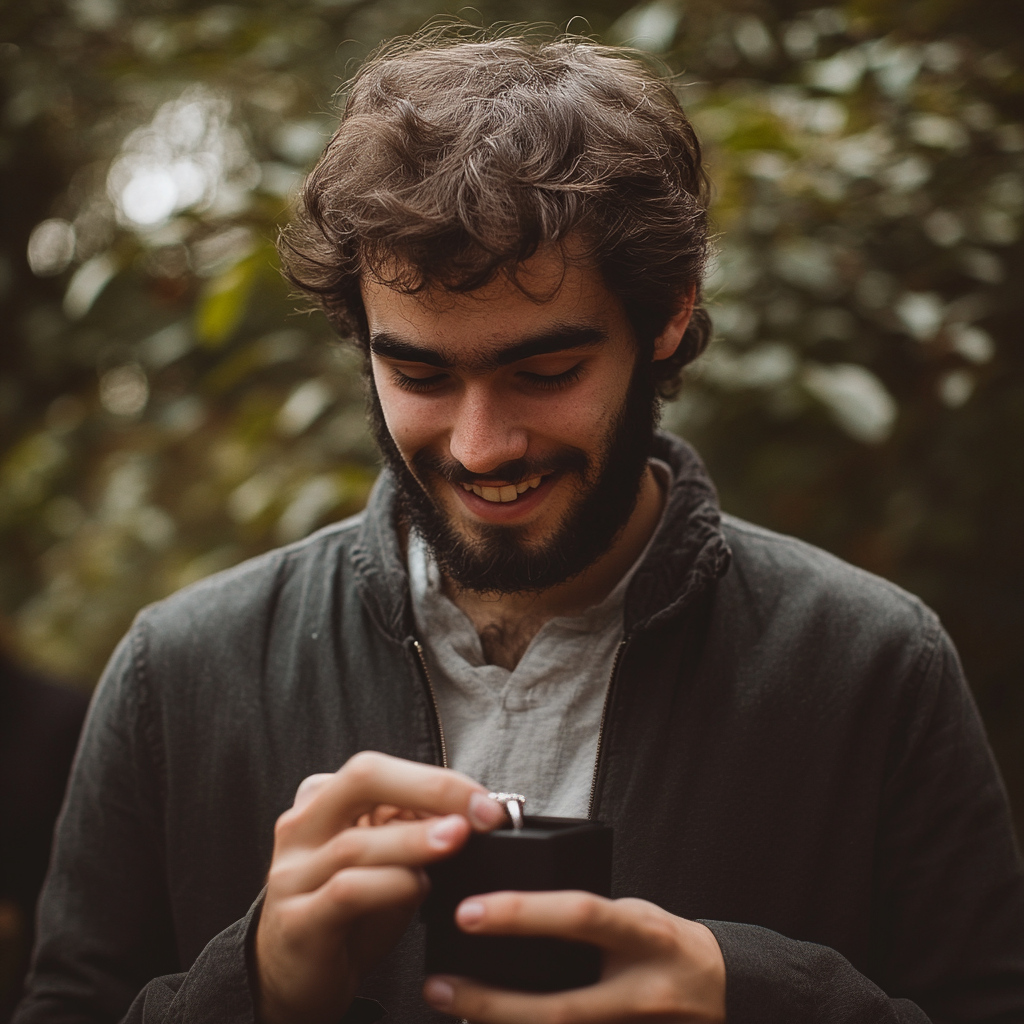A man looking at a wedding ring | Source: No source