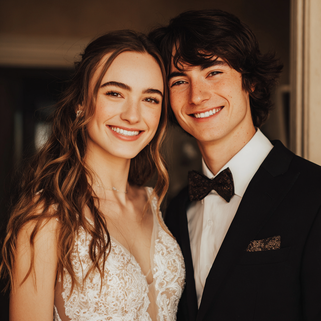 A smiling bridal couple | Source: No source