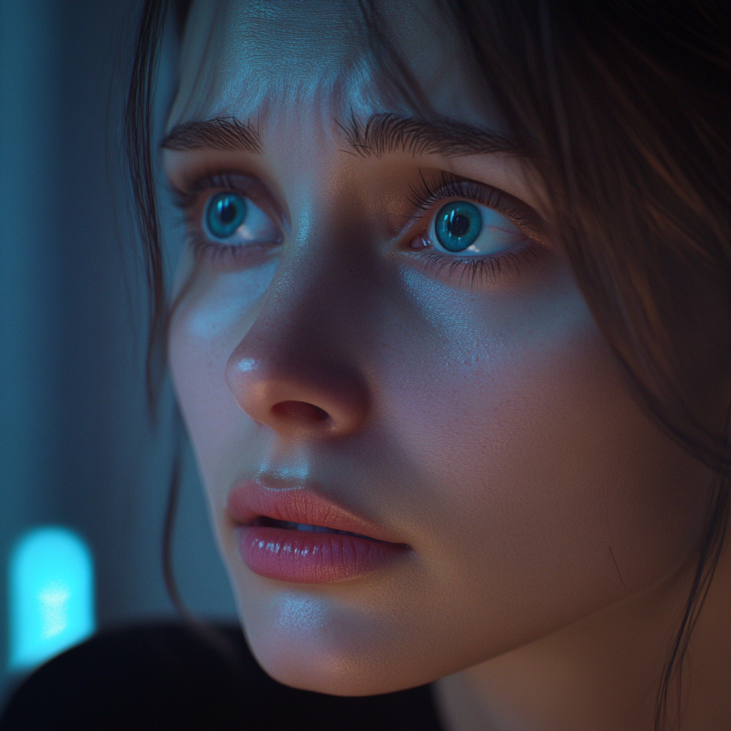 A close-up shot of a woman's face | Source: No source