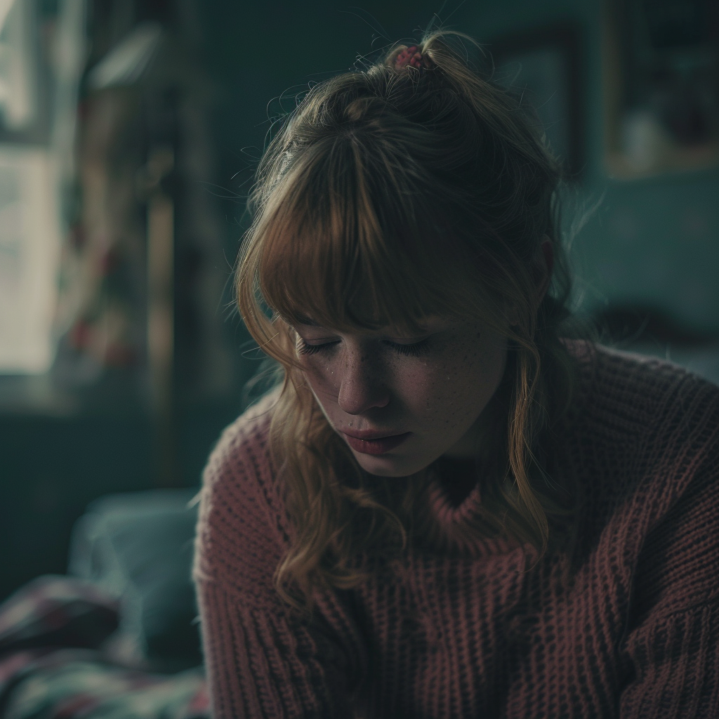 A sad woman sitting alone in her room | Source: No source