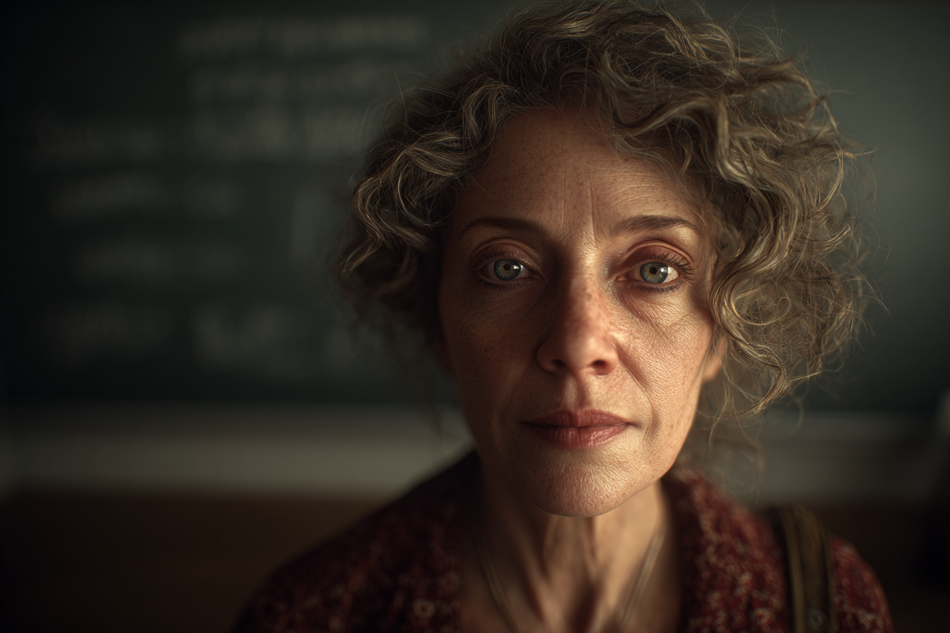 A woman standing in a classroom | Source: no source