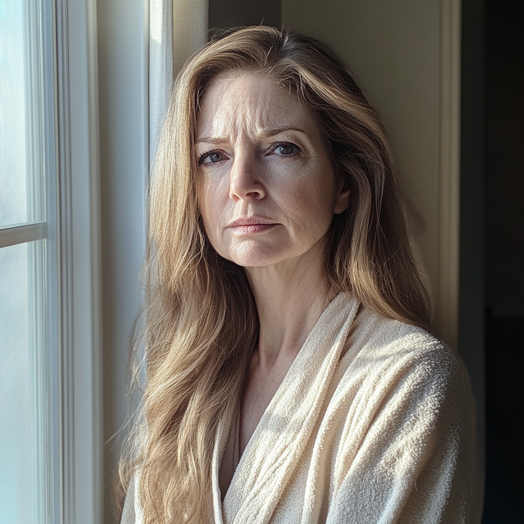 A woman standing by a window | Source: no source