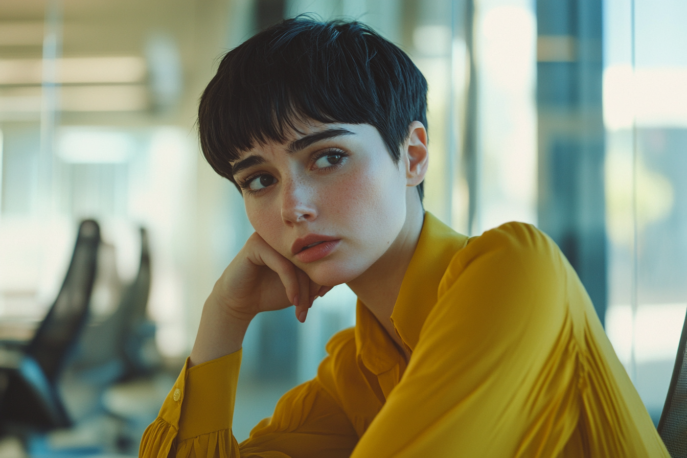 A woman leaning her cheek on her hand, looking upset | Source: no source